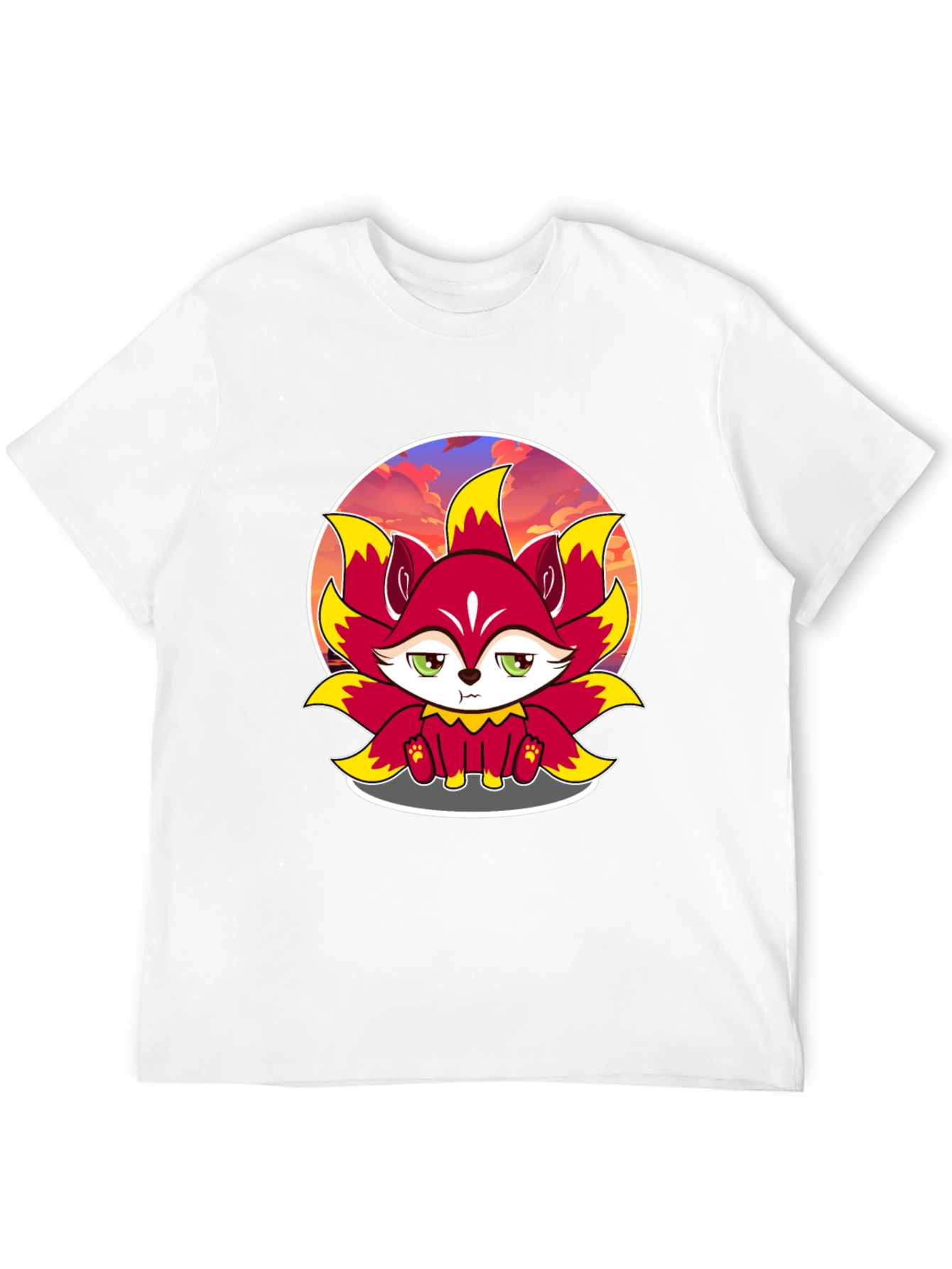 Cartoon Fox Graphic Tee - Black T-Shirt