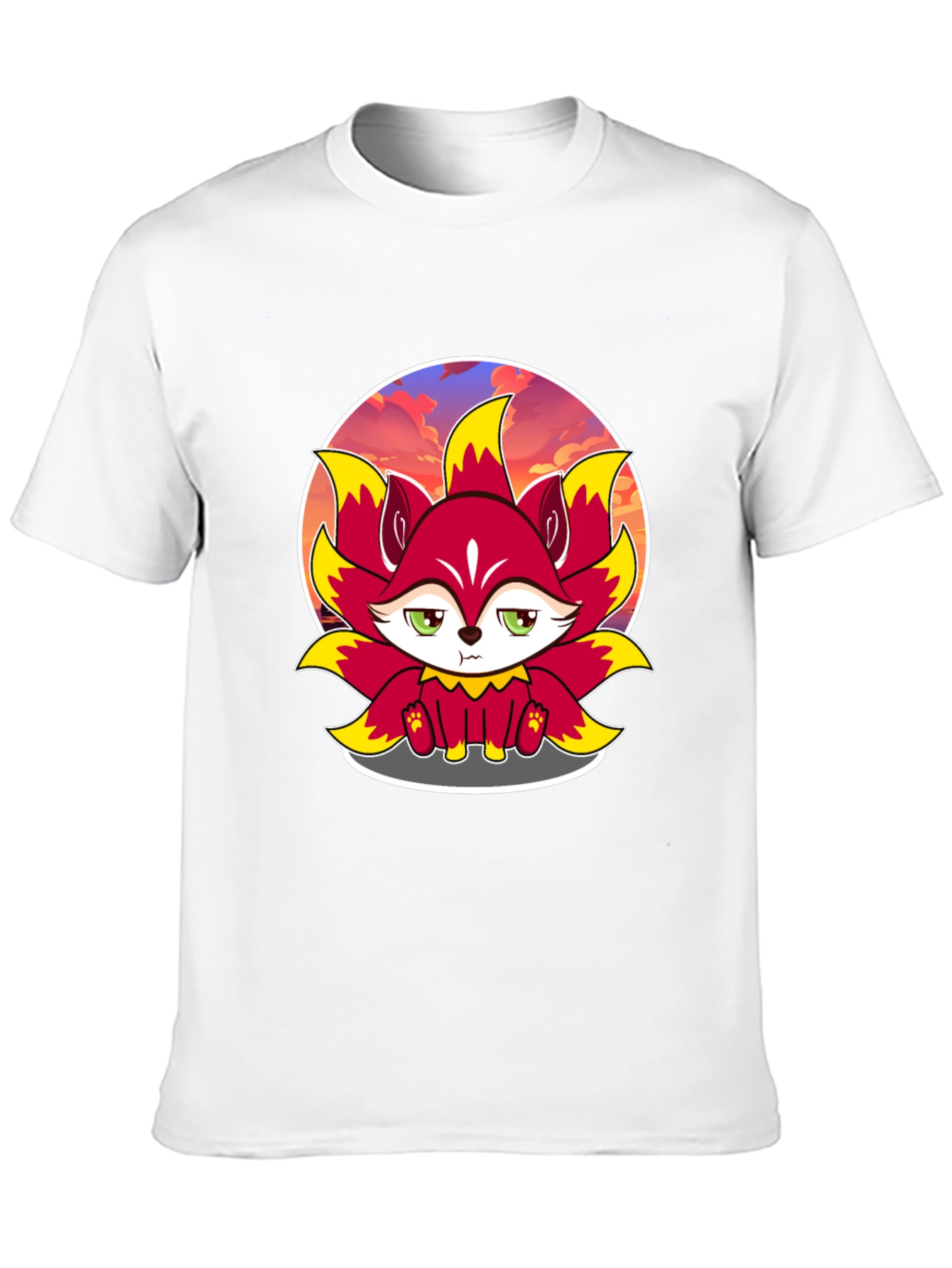 Cartoon Fox Graphic Tee - Black T-Shirt