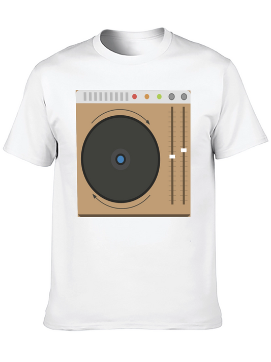 DJ Turntable Graphic Tee - Black Crew Neck