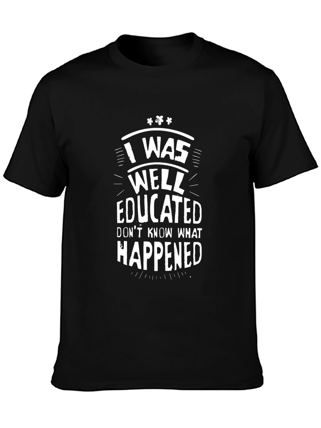 Funny I Was Well Educated Black Graphic T-Shirt