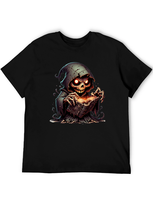 Grim Reaper Graphic Tee - Spooky Book Design