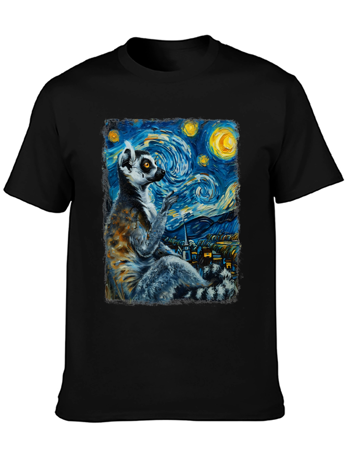 Lemur Starry Night T-Shirt - Unique Art Tee