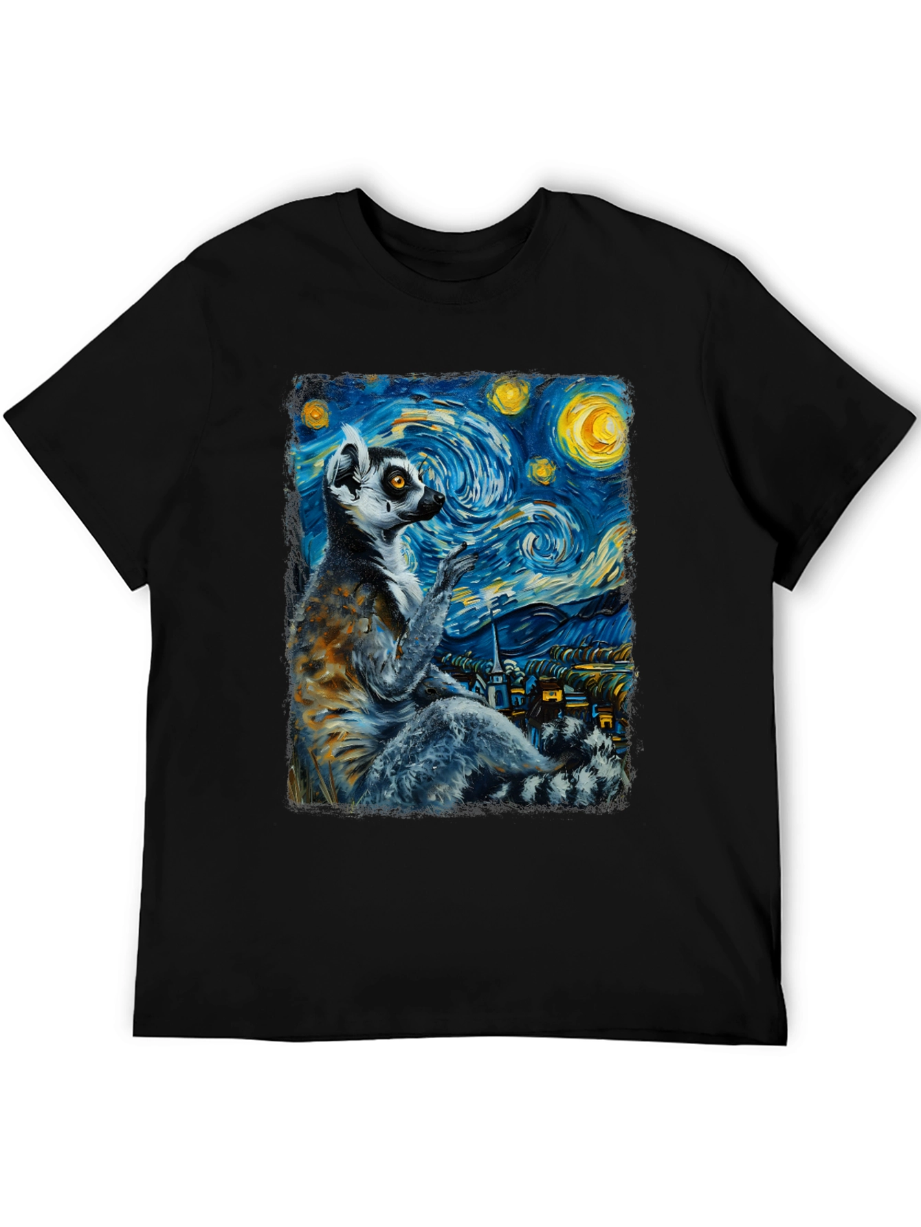 Lemur Starry Night T-Shirt - Unique Art Tee