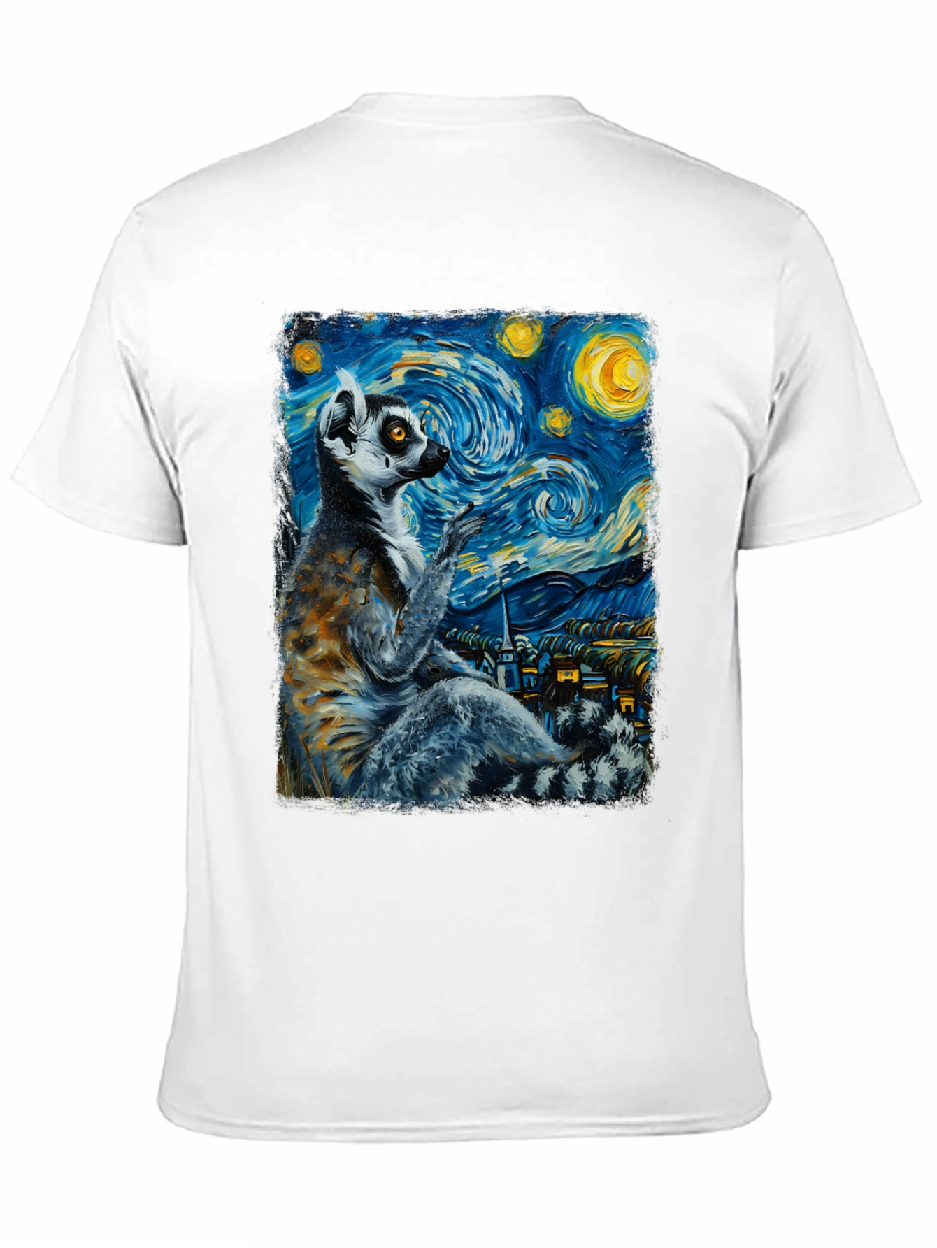 Lemur Starry Night T-Shirt - Unique Art Tee