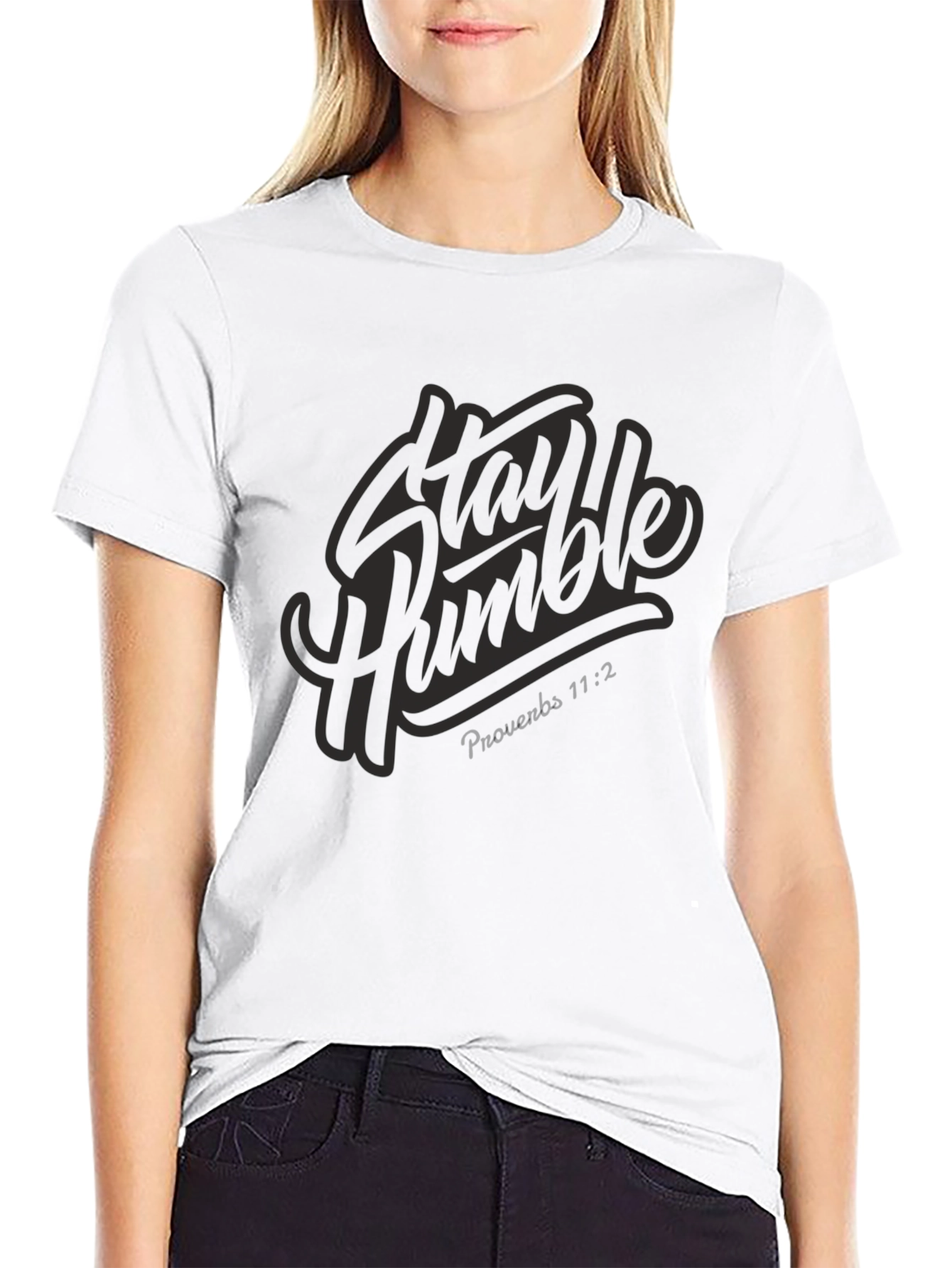 Stay Humble Graphic Print Black T-Shirt
