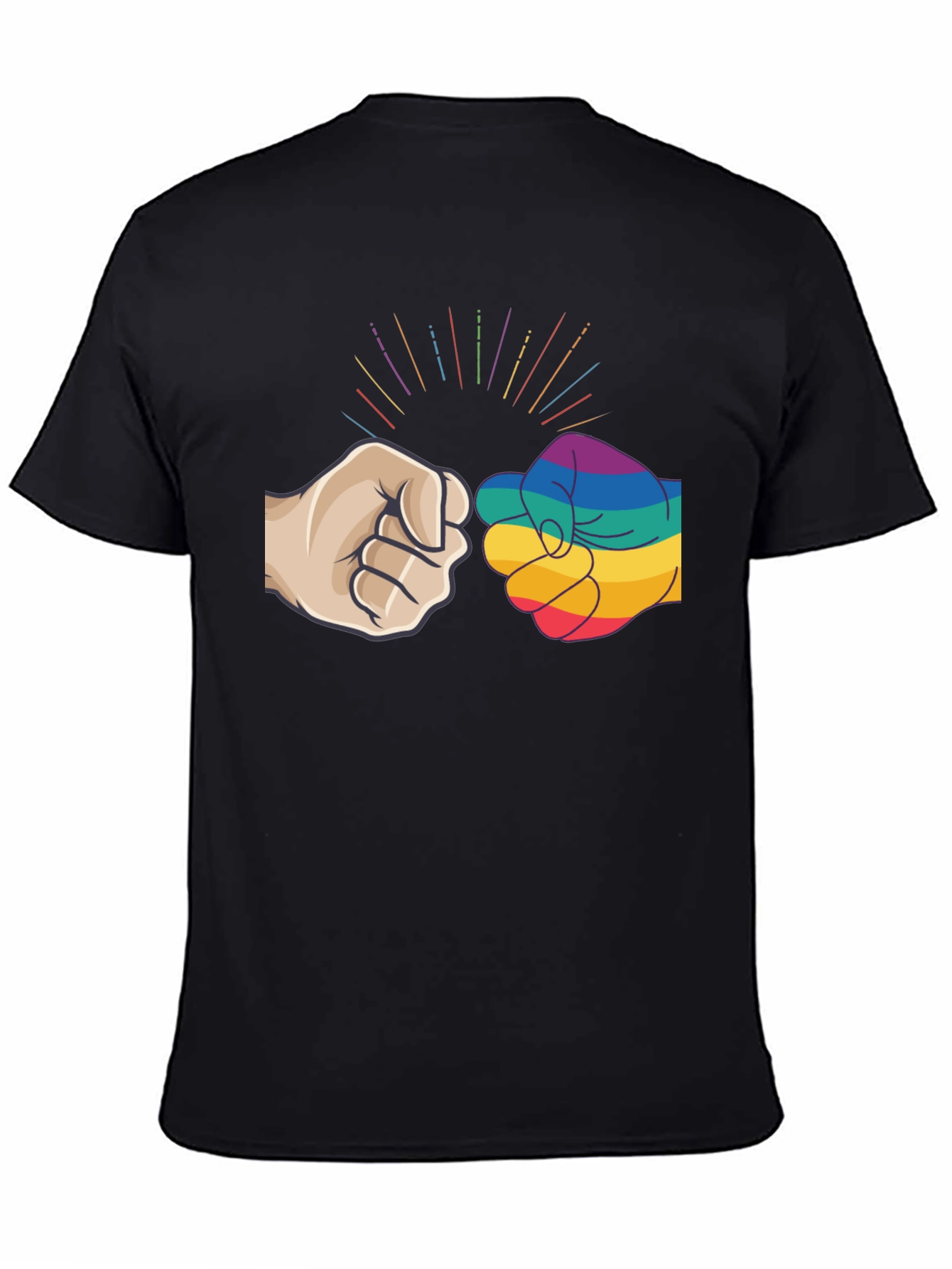 LGBT Pride Fist Bump Graphic Tee - Black