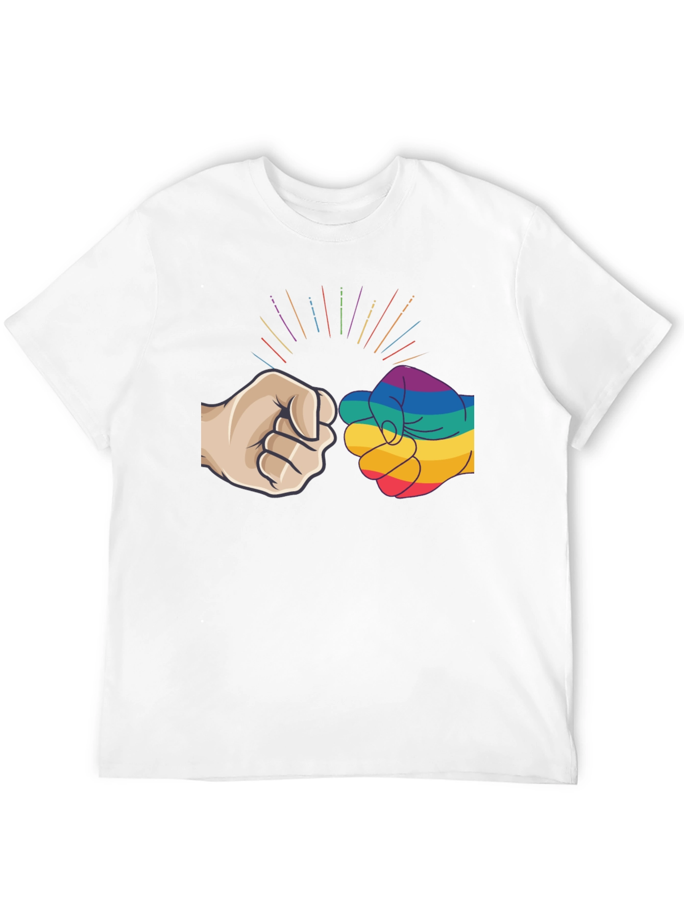 LGBT Pride Fist Bump Graphic Tee - Black