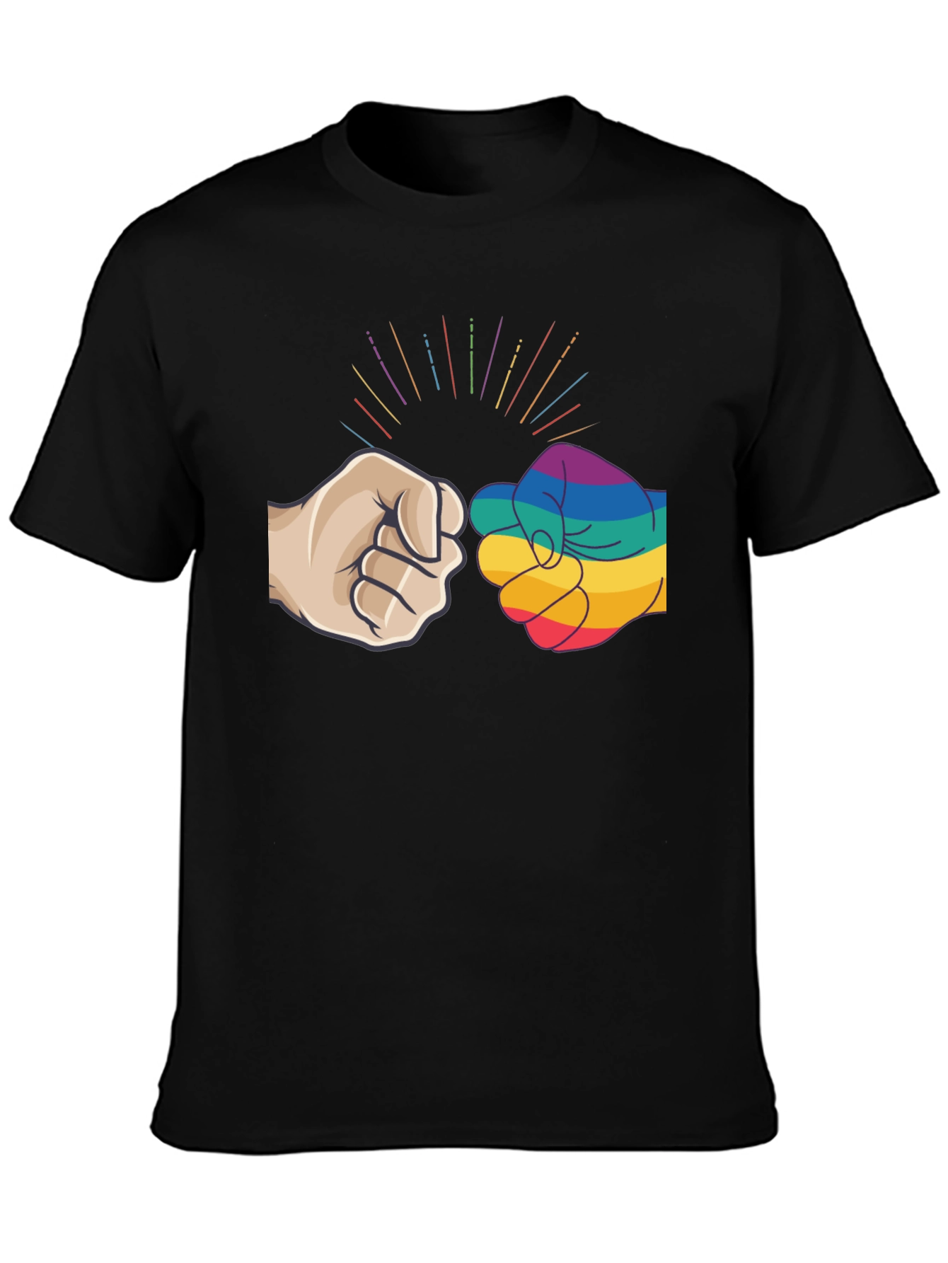 LGBT Pride Fist Bump Graphic Tee - Black