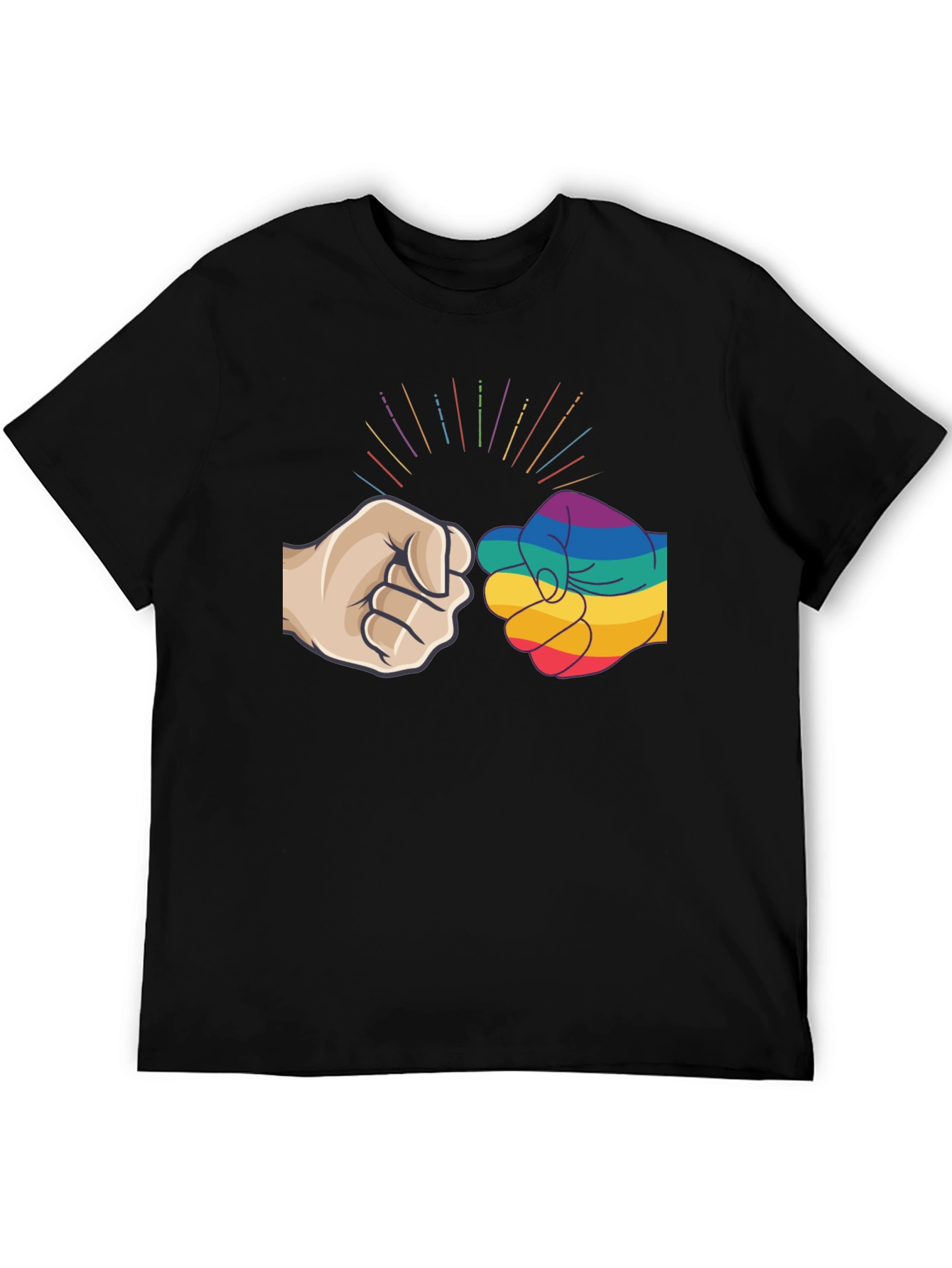 LGBT Pride Fist Bump Graphic Tee - Black