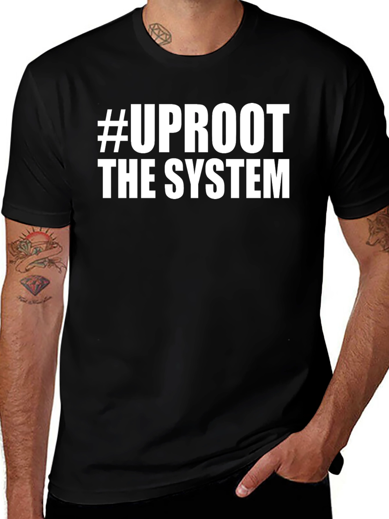 #UPROOT THE SYSTEM Graphic Tee - Bold Statement T-Shirt