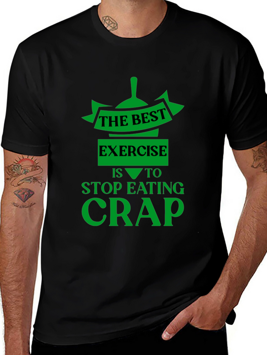 Funny Fitness T-Shirt - Stop Eating Crap Exercise Tee