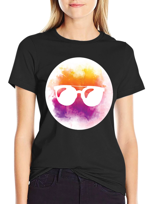 Sunglasses Watercolor Graphic Tee - Stylish Casual Wear