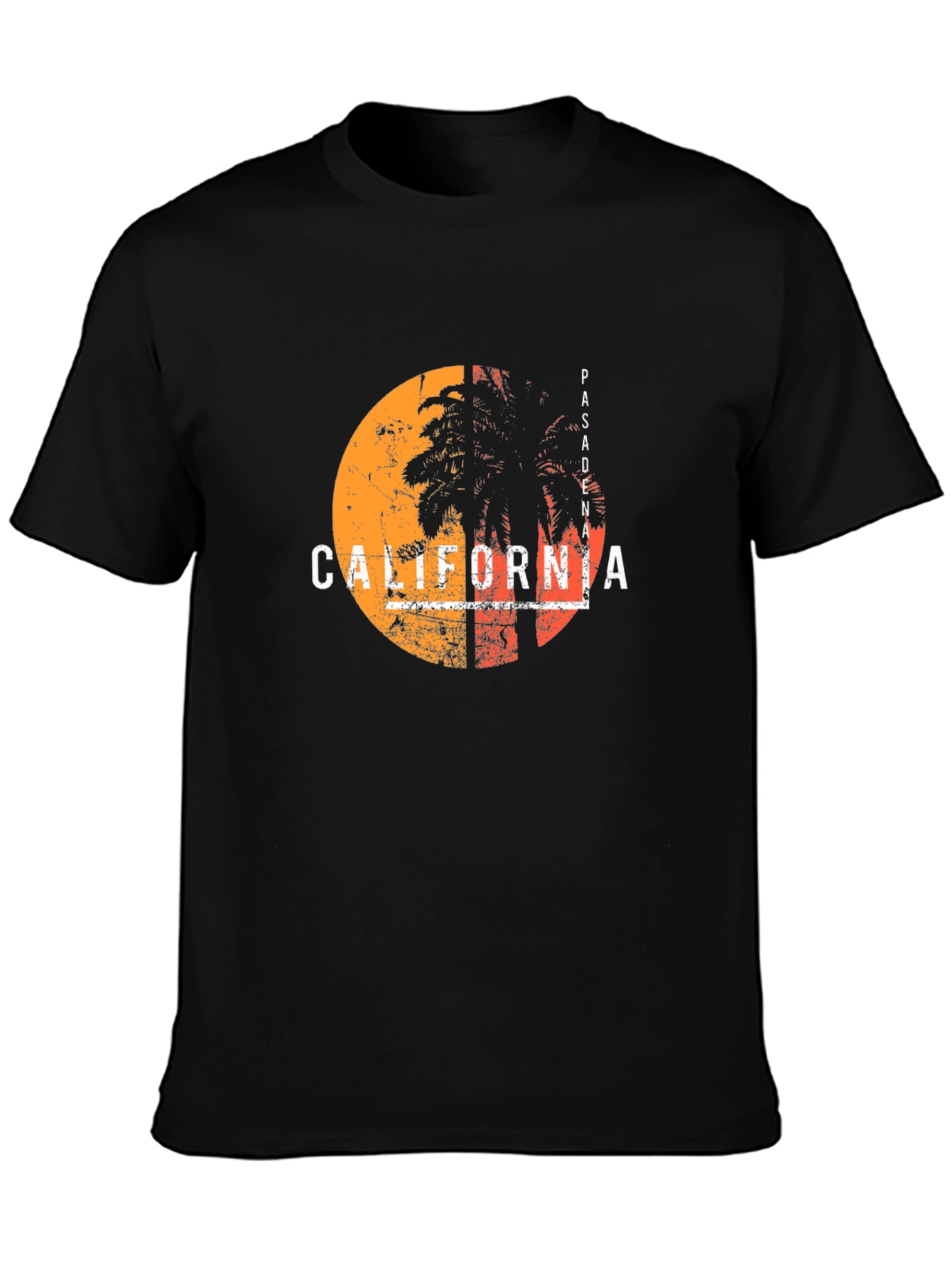 California Sunset T-Shirt - Retro Palm Tree Design