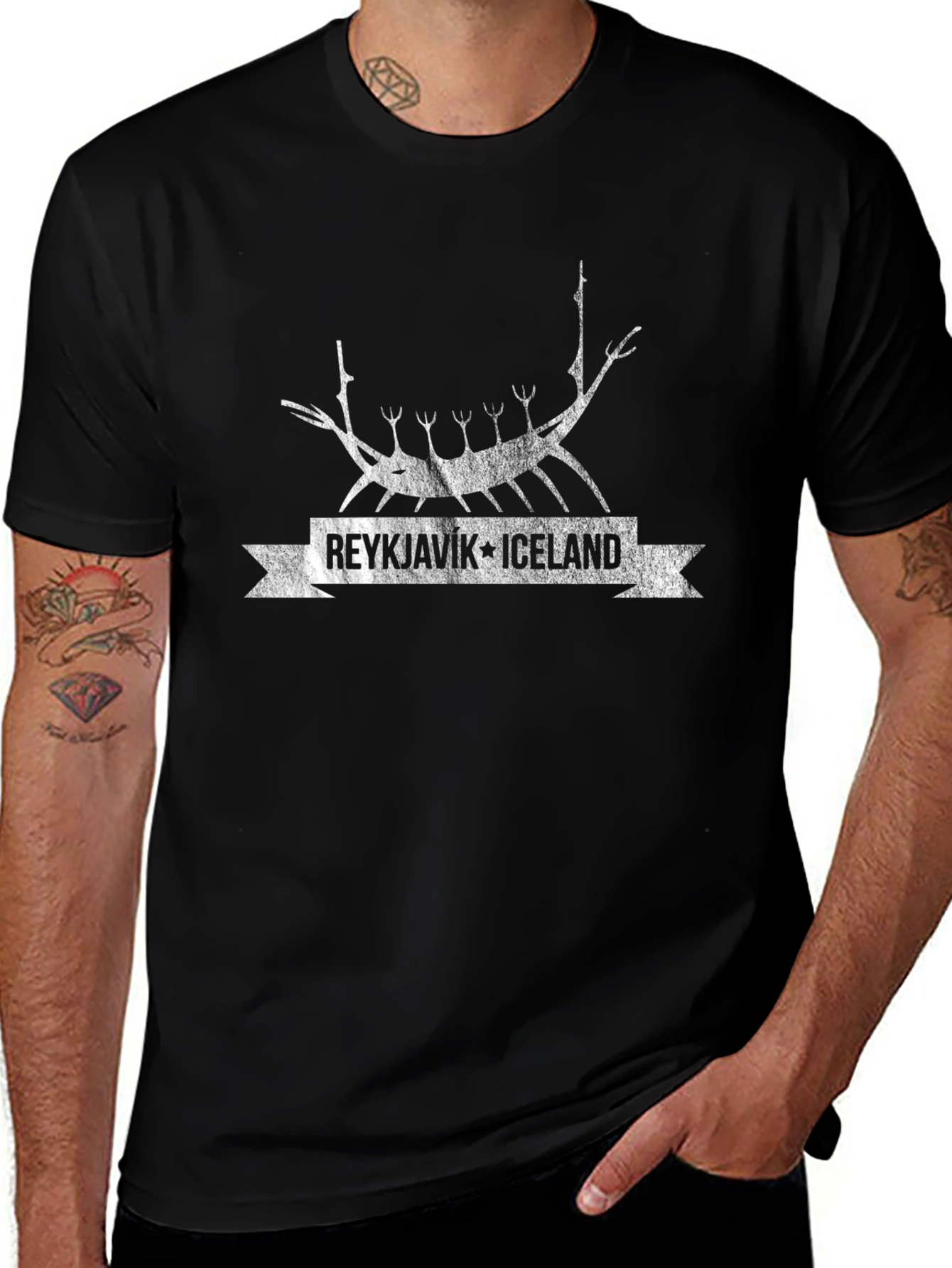 Reykjavik Iceland Viking Ship T-Shirt