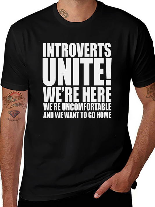 Introverts Unite Black Graphic Tee