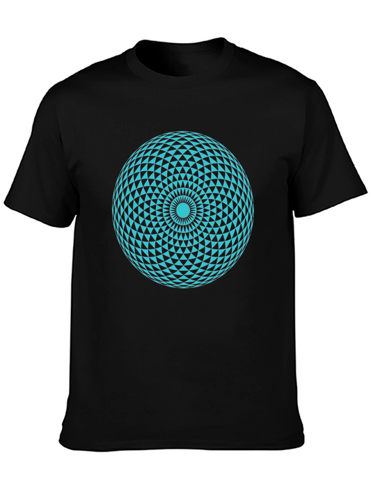 Geometric Sphere Graphic Tee - Modern Black T-Shirt