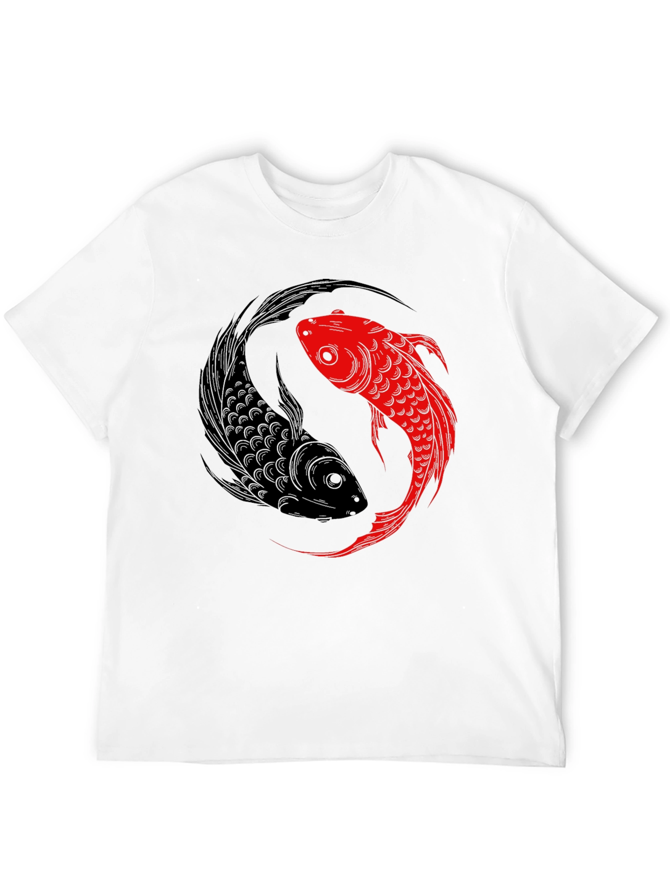 Yin Yang Koi Fish Graphic Tee - Black