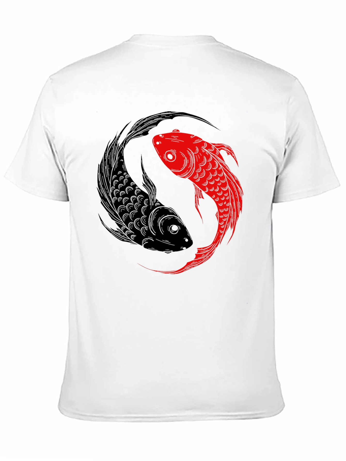 Yin Yang Koi Fish Graphic Tee - Black