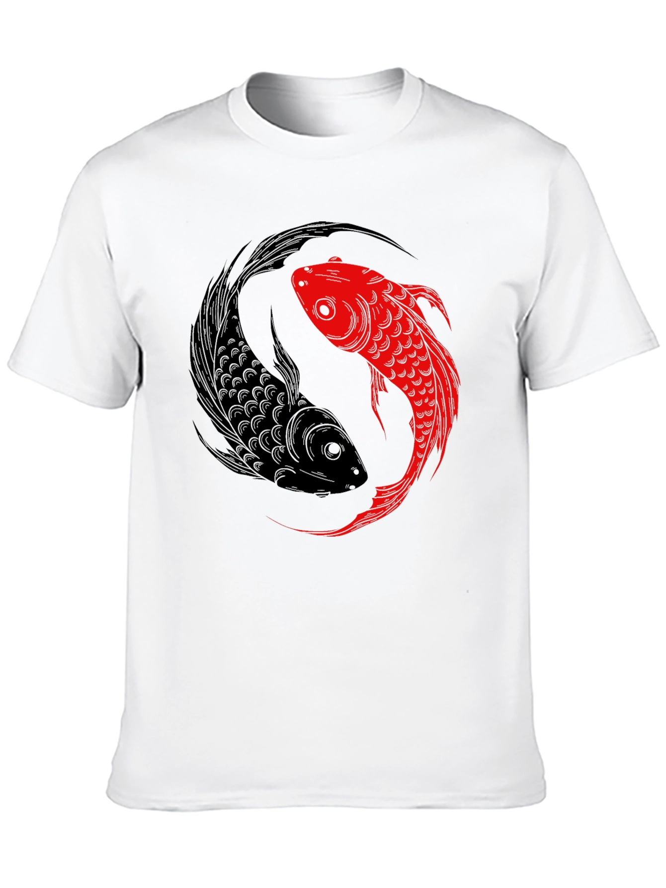 Yin Yang Koi Fish Graphic Tee - Black
