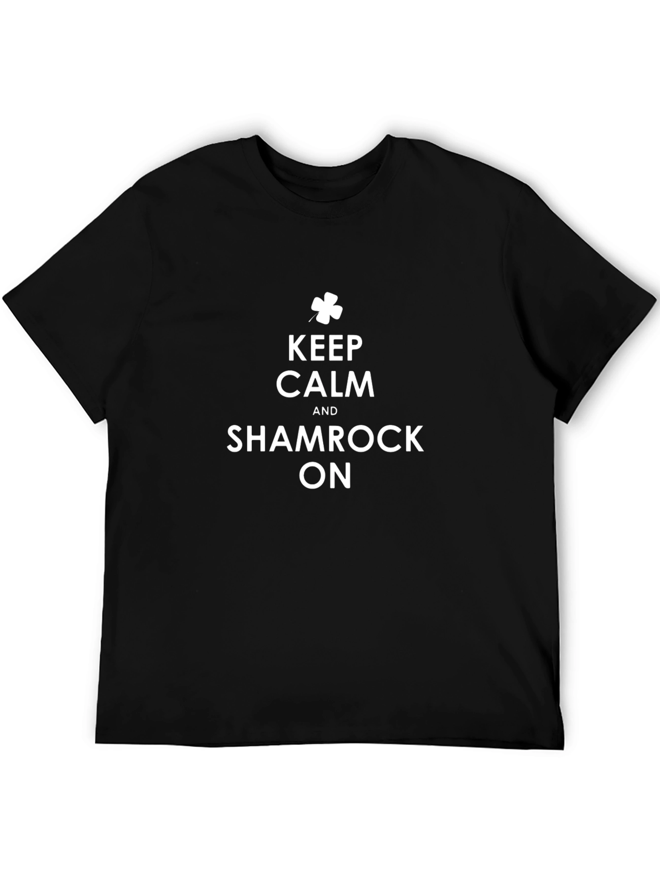 Keep Calm & Shamrock On Black T-Shirt