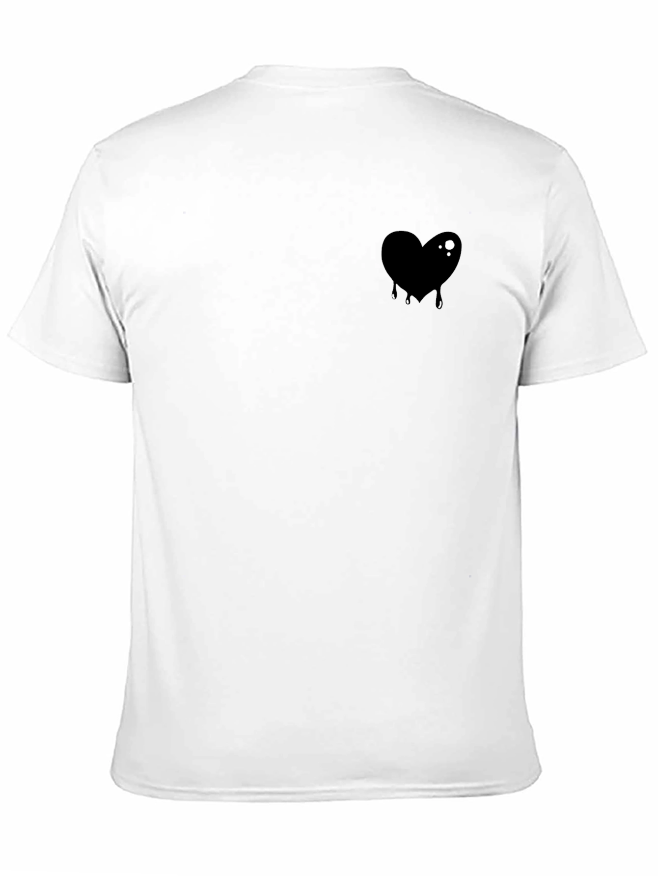 Mens Black T-Shirt with Dripping Heart Graphic
