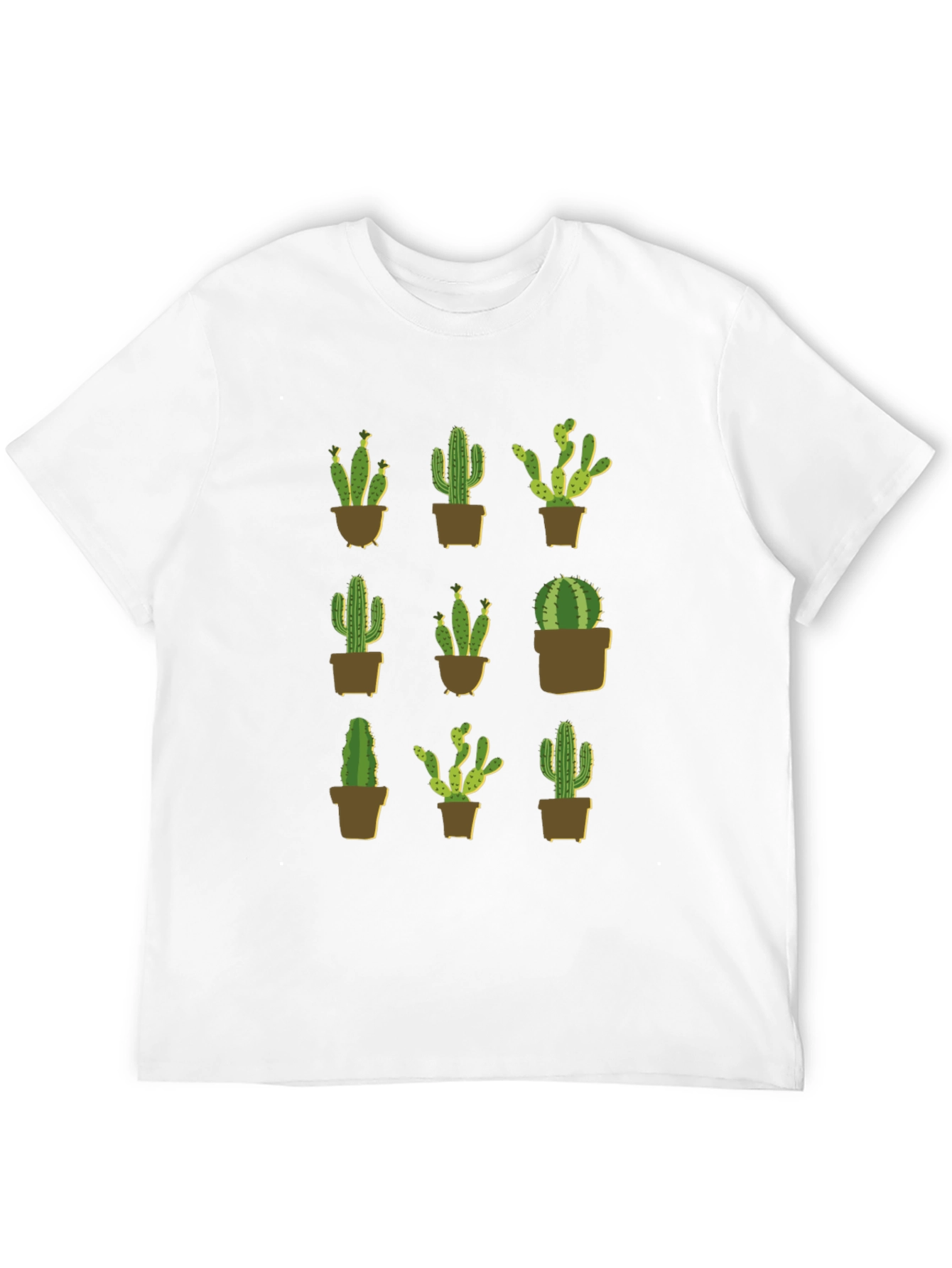 Cactus Plant Graphic Print Black T-Shirt