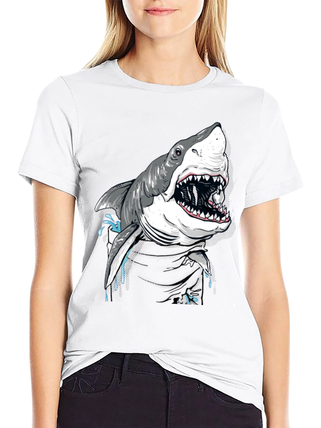 Shark Graphic T-Shirt - Mens Black Tee