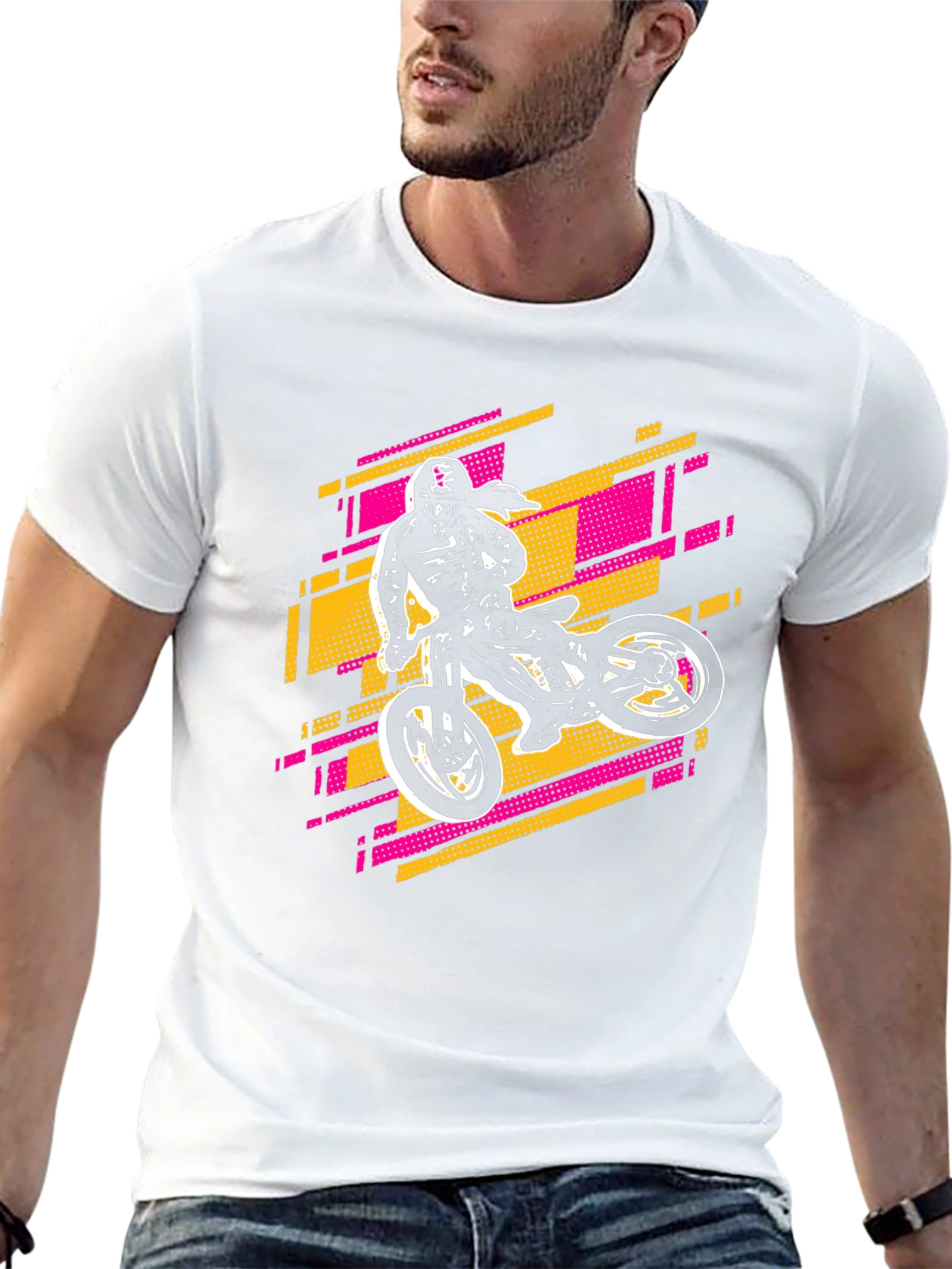 Cool Motorbike Graphic Black Tee