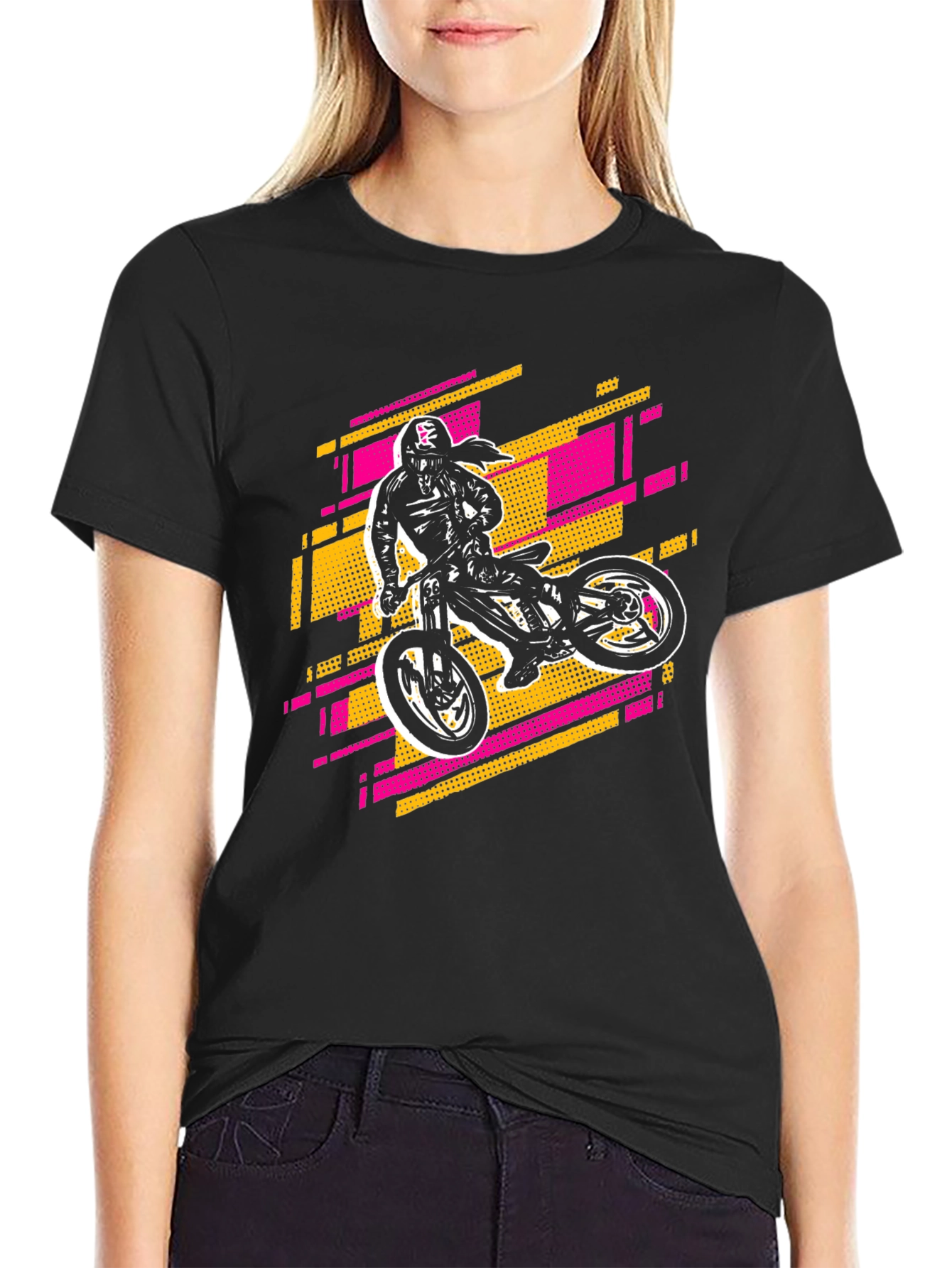 Cool Motorbike Graphic Black Tee