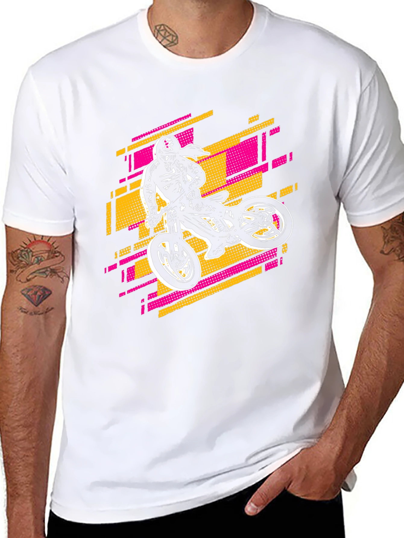 Cool Motorbike Graphic Black Tee
