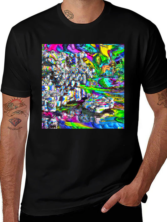 Abstract Art Graphic Tee - Vibrant Colors Modern Style