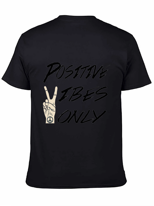 Positive Vibes Only Black Graphic T-Shirt