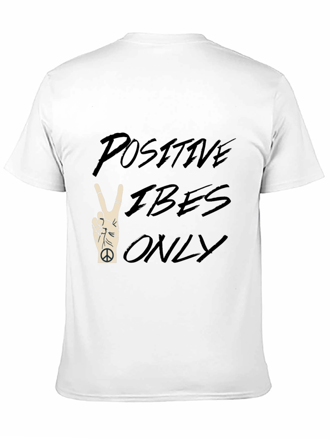 Positive Vibes Only Black Graphic T-Shirt