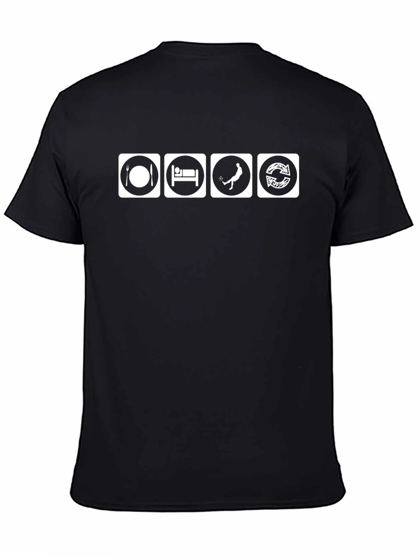 Eat Sleep Soccer Repeat Black T-Shirt