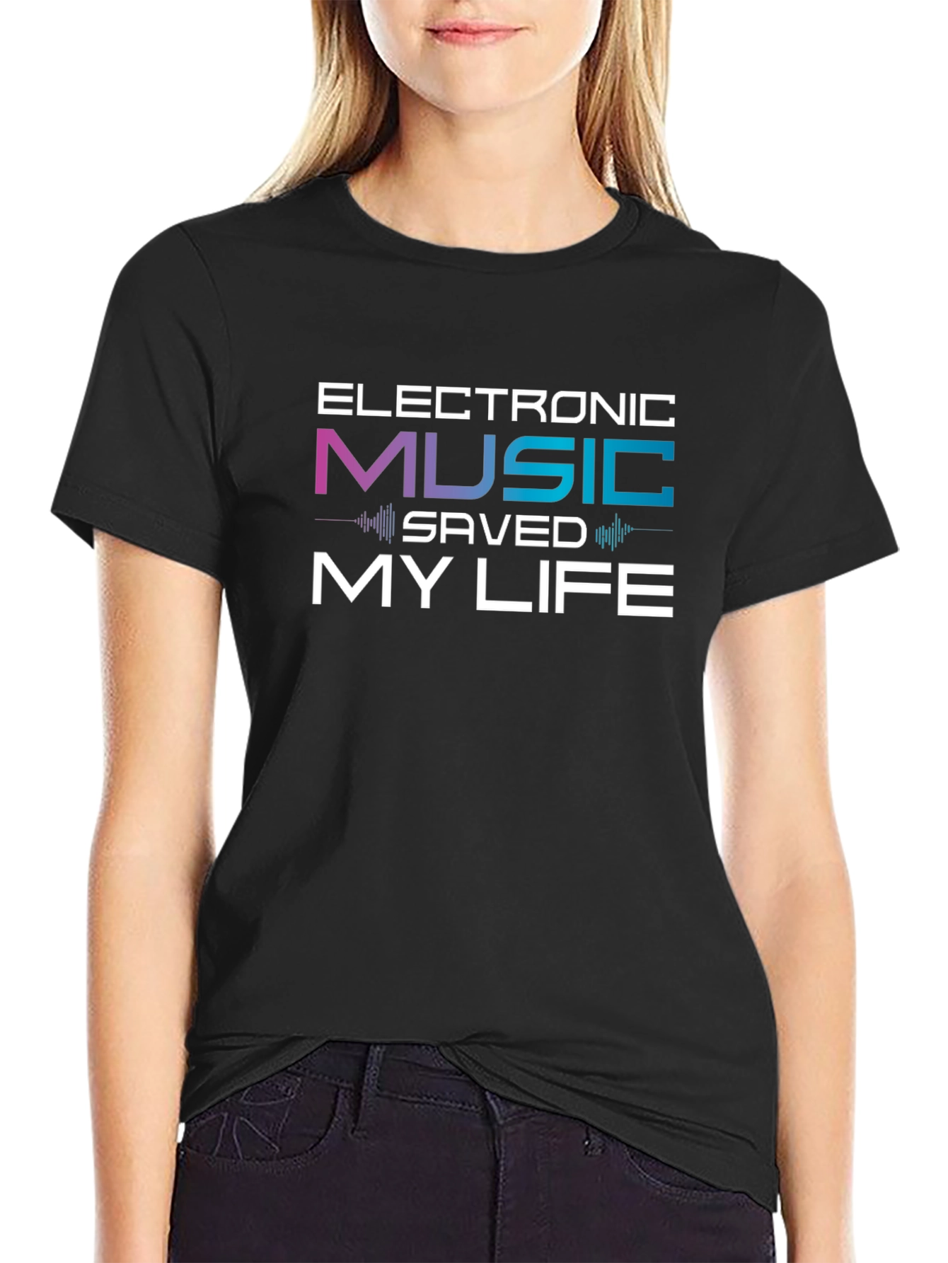 Electronic Music Saved My Life Black T-Shirt