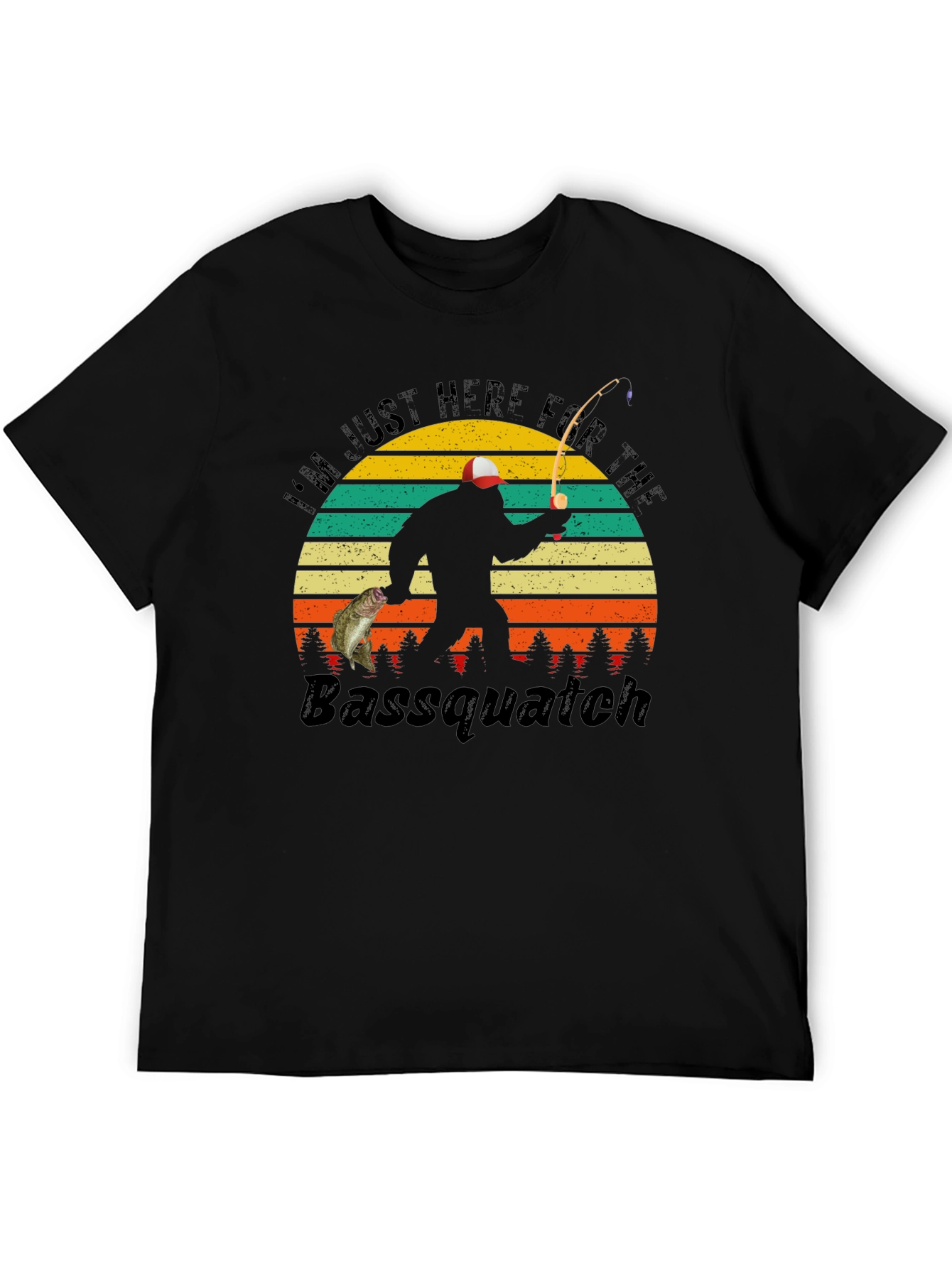 Bassquatch Fishing T-Shirt - Funny Bigfoot Fisherman Tee