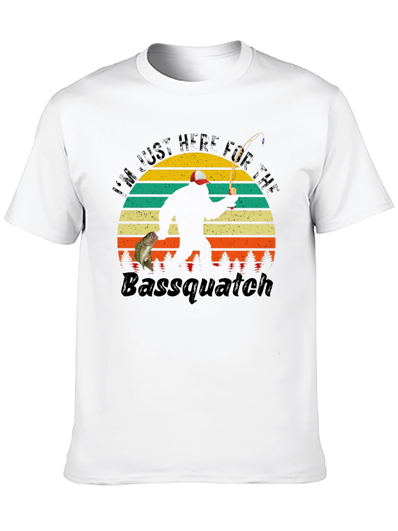 Bassquatch Fishing T-Shirt - Funny Bigfoot Fisherman Tee
