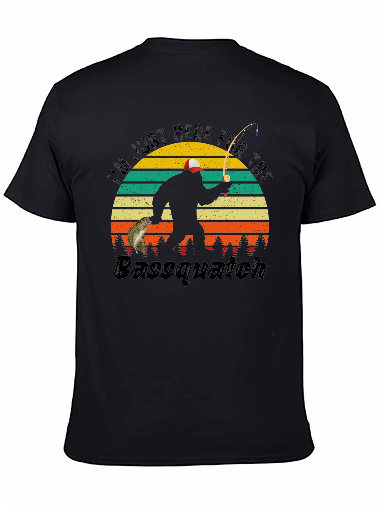 Bassquatch Fishing T-Shirt - Funny Bigfoot Fisherman Tee