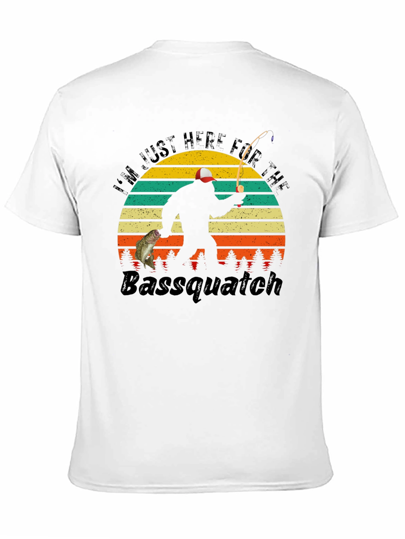Bassquatch Fishing T-Shirt - Funny Bigfoot Fisherman Tee