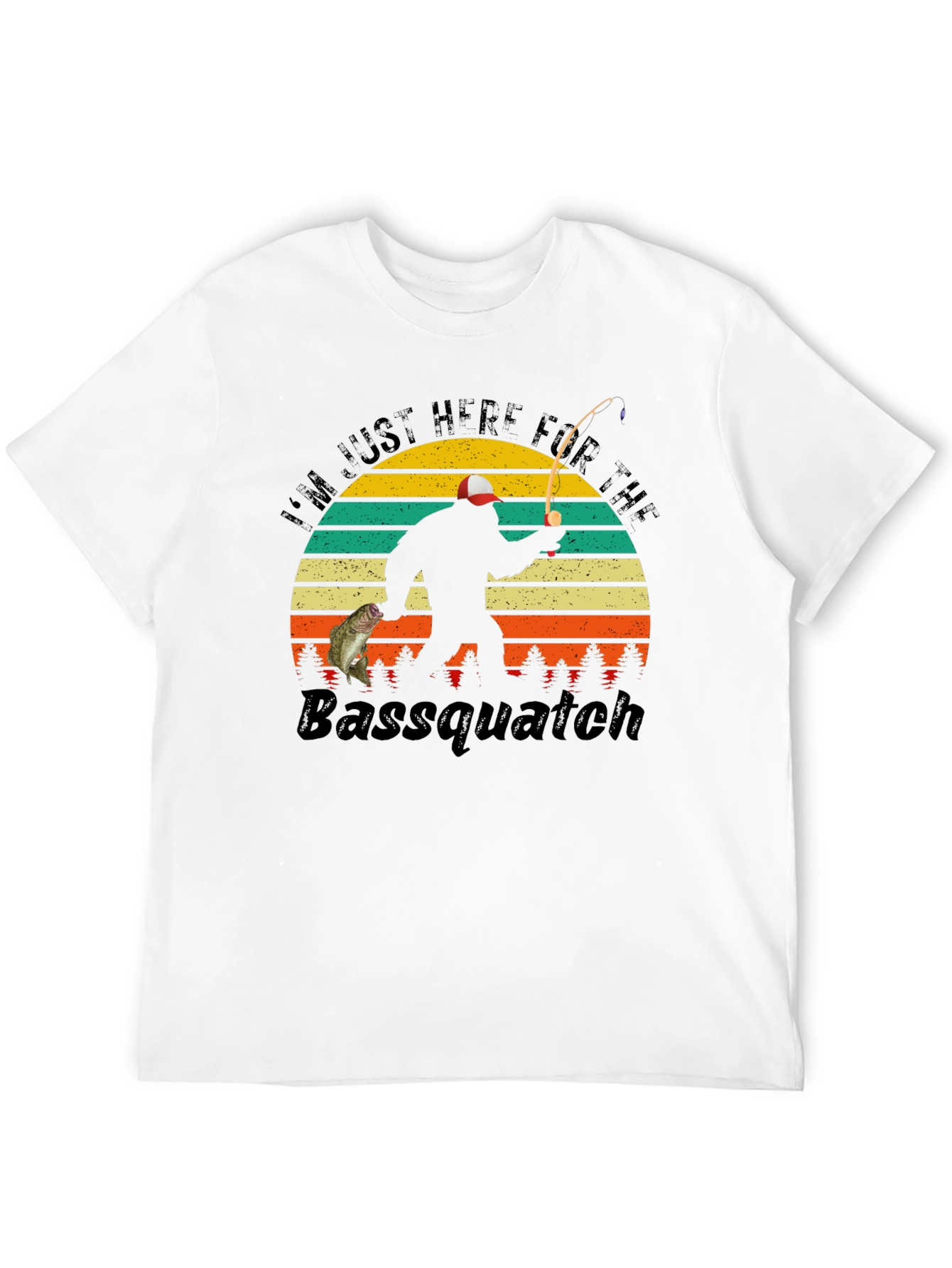 Bassquatch Fishing T-Shirt - Funny Bigfoot Fisherman Tee