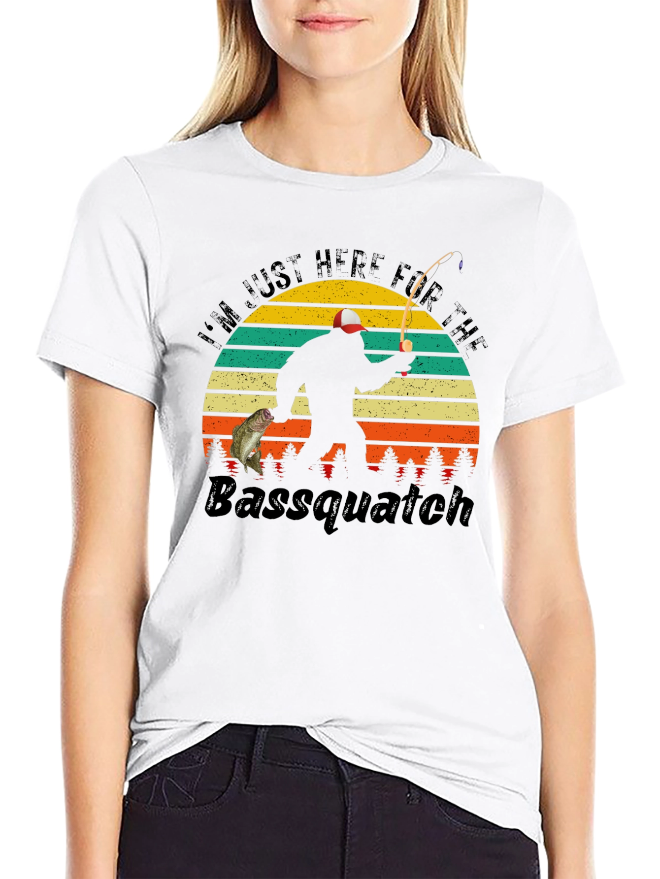 Bassquatch Fishing T-Shirt - Funny Bigfoot Fisherman Tee