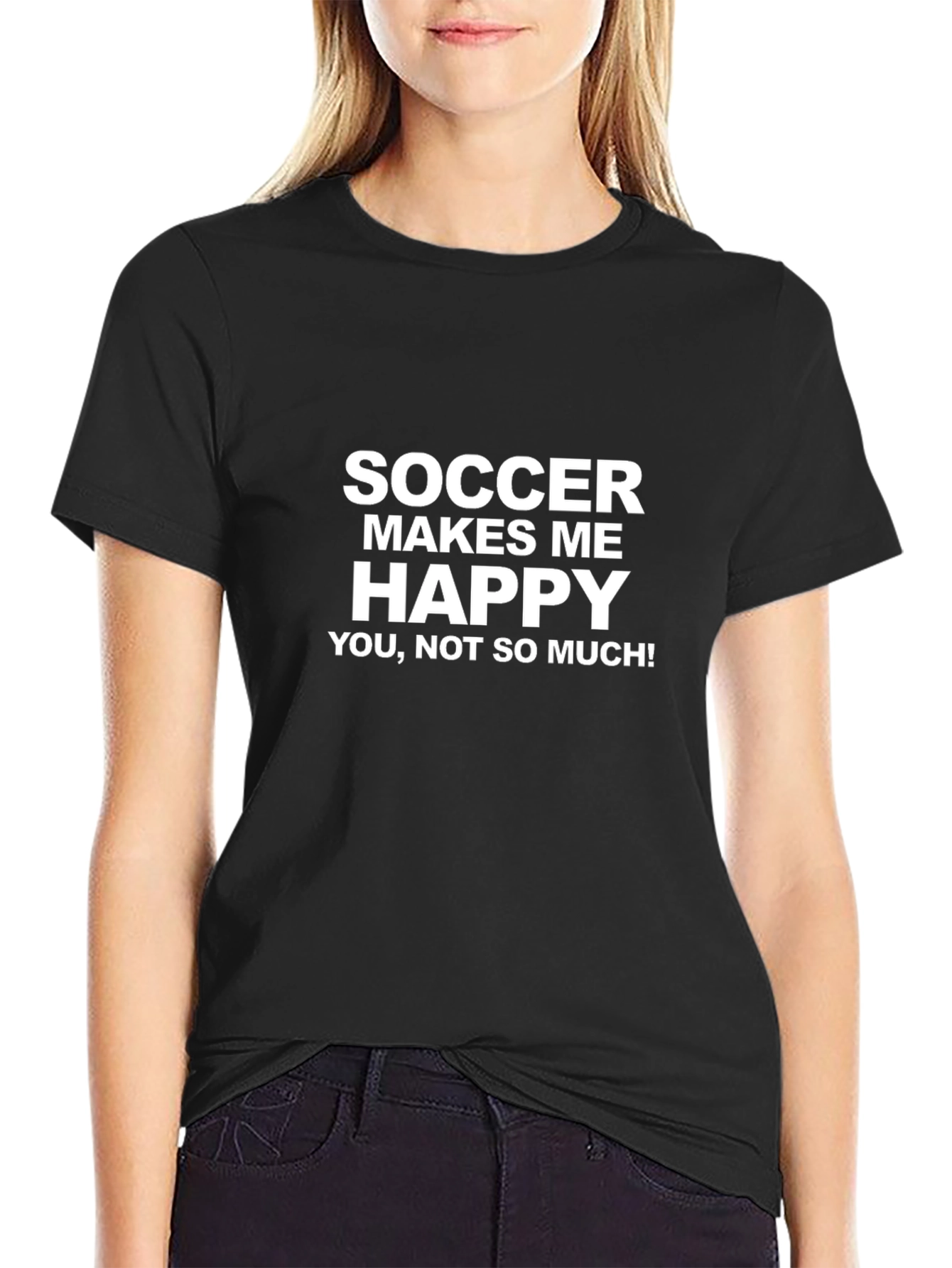 Funny Soccer Makes Me Happy Graphic T-Shirt