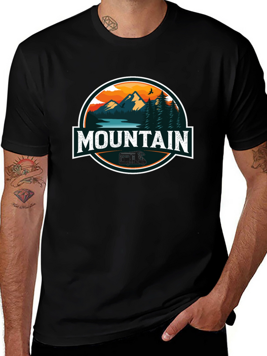 Mountain Graphic Black T-Shirt for Men