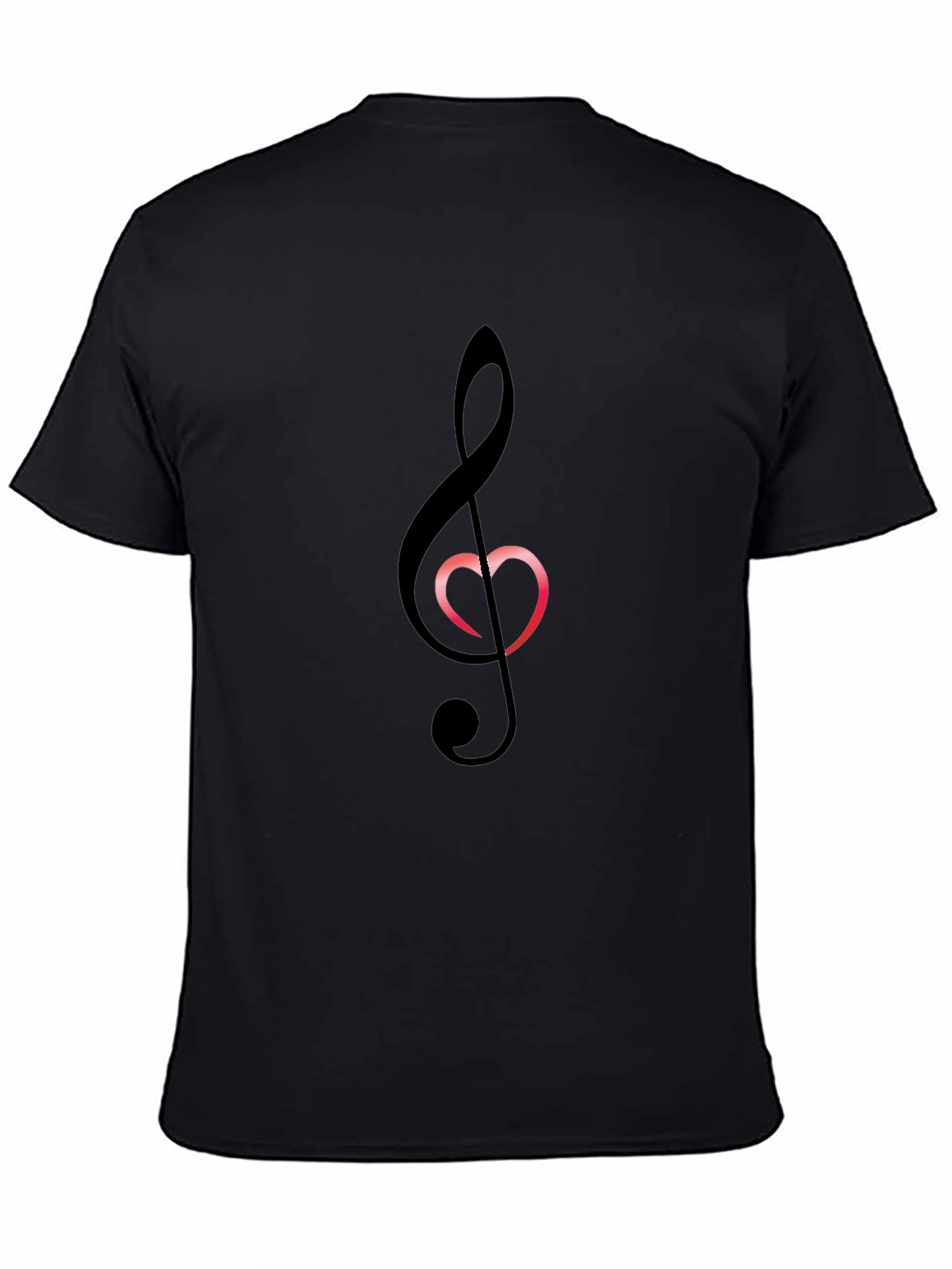 Music Heart T-Shirt - Black Cotton Tee