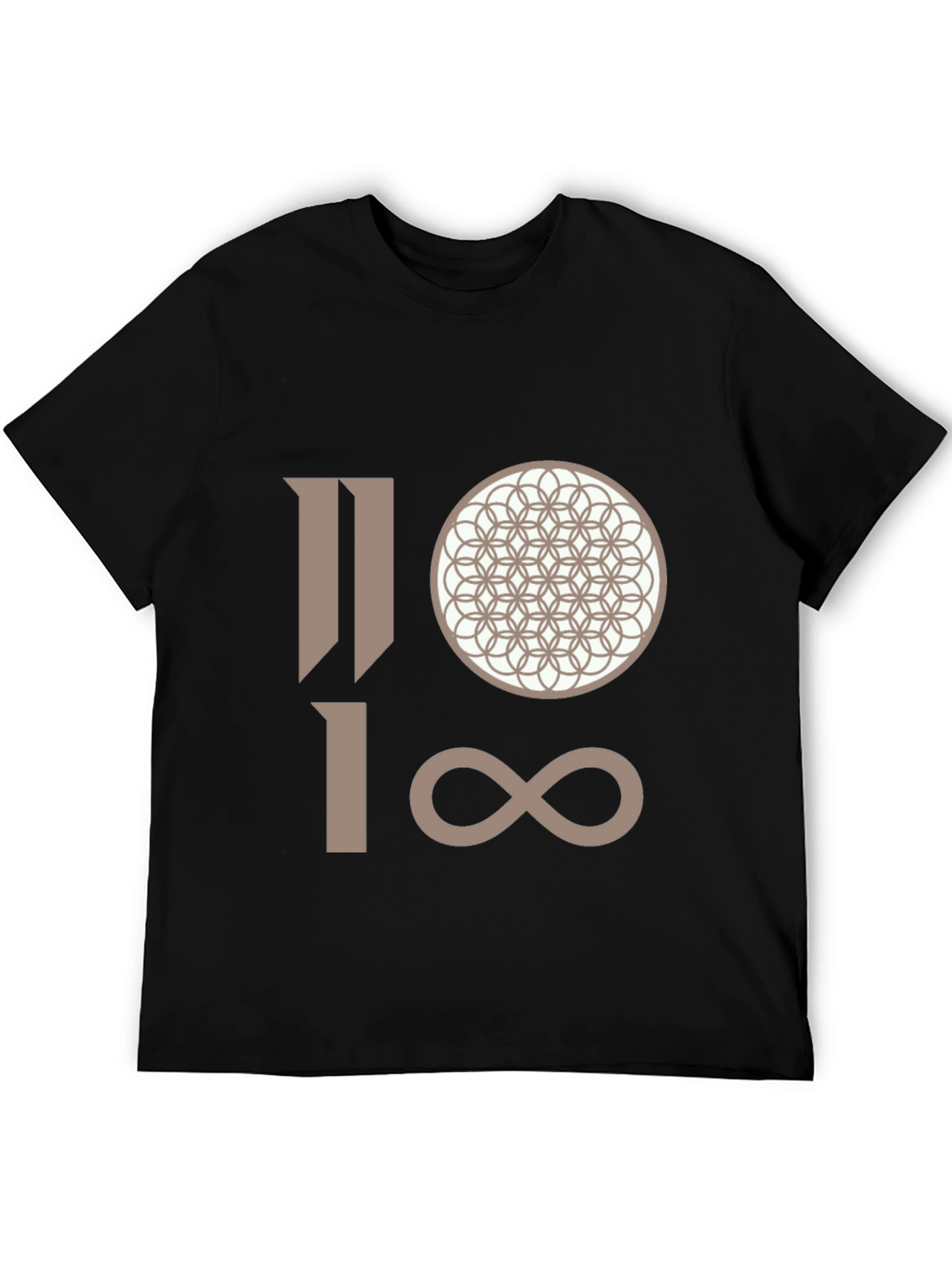 Abstract Graphic Print Black Tee