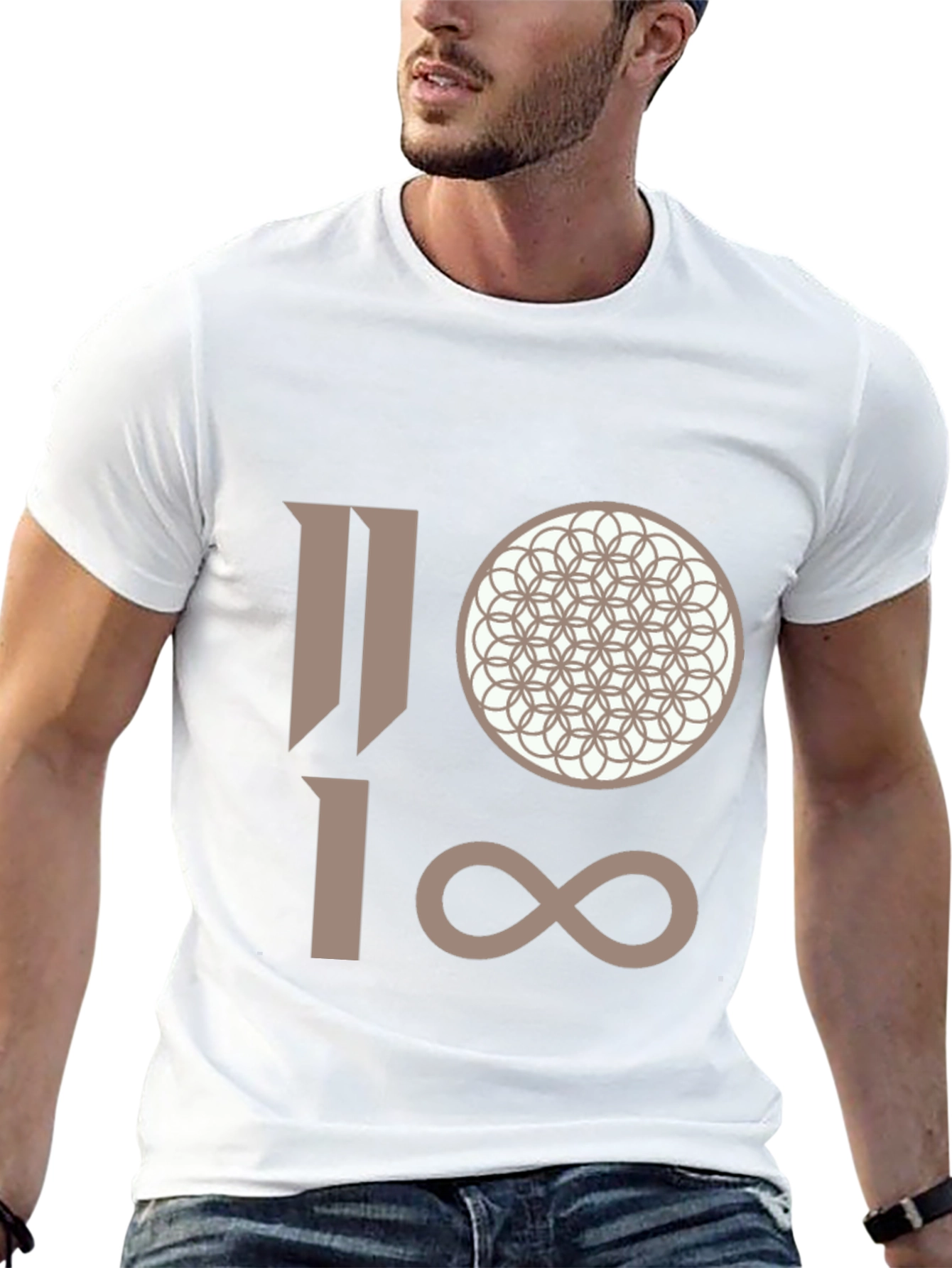 Abstract Graphic Print Black Tee