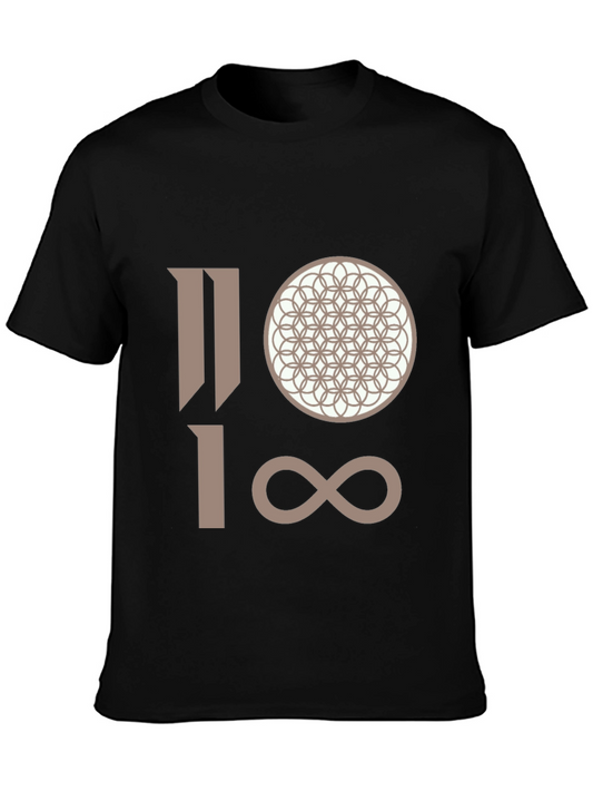 Abstract Graphic Print Black Tee