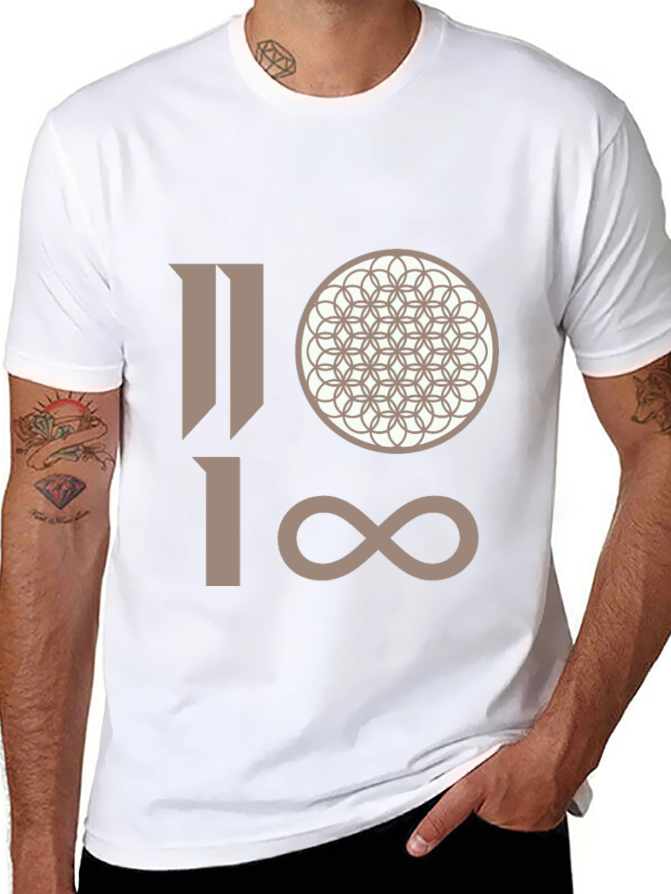 Abstract Graphic Print Black Tee