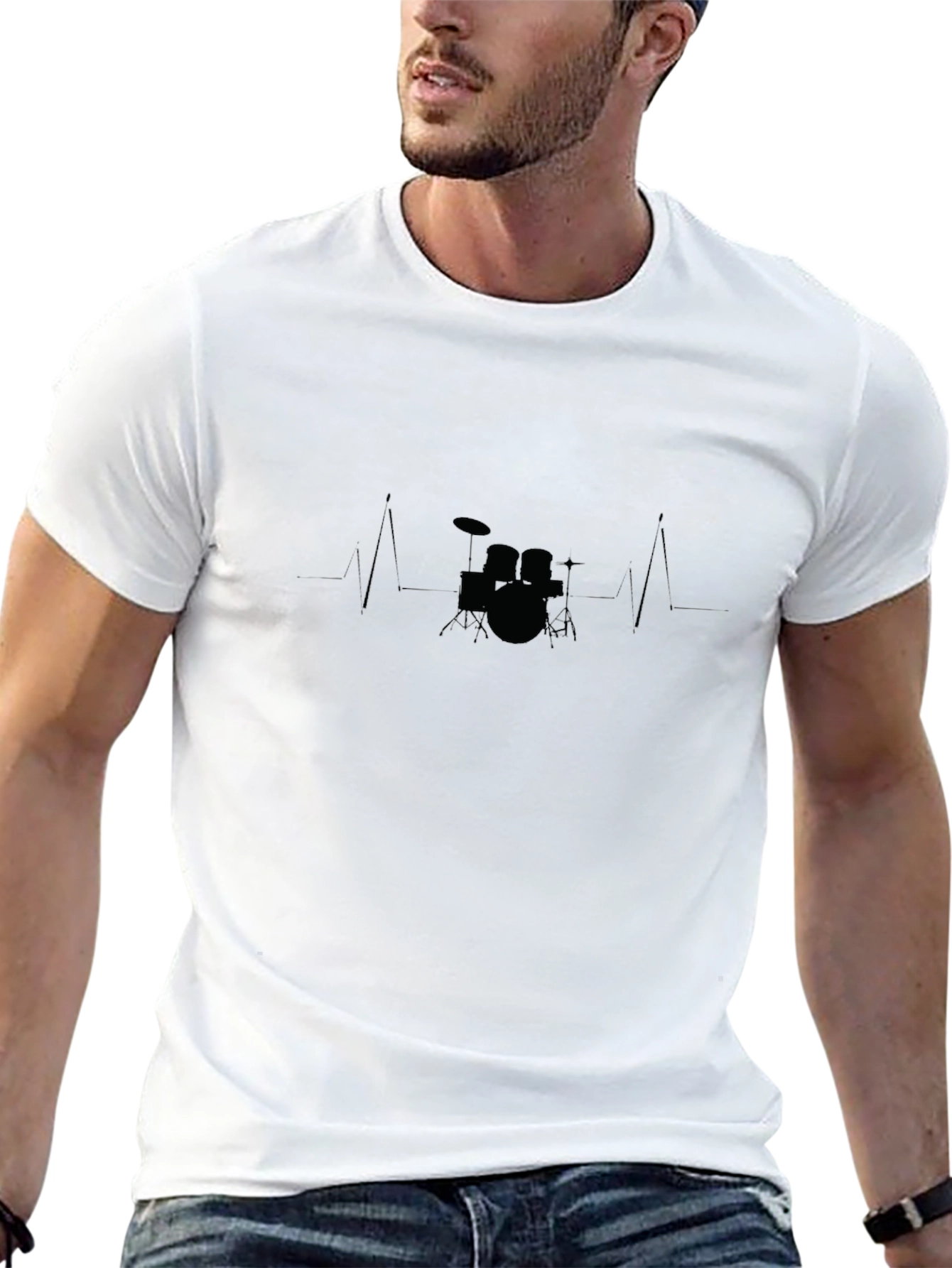 Drum Beat Tee - Black Cotton