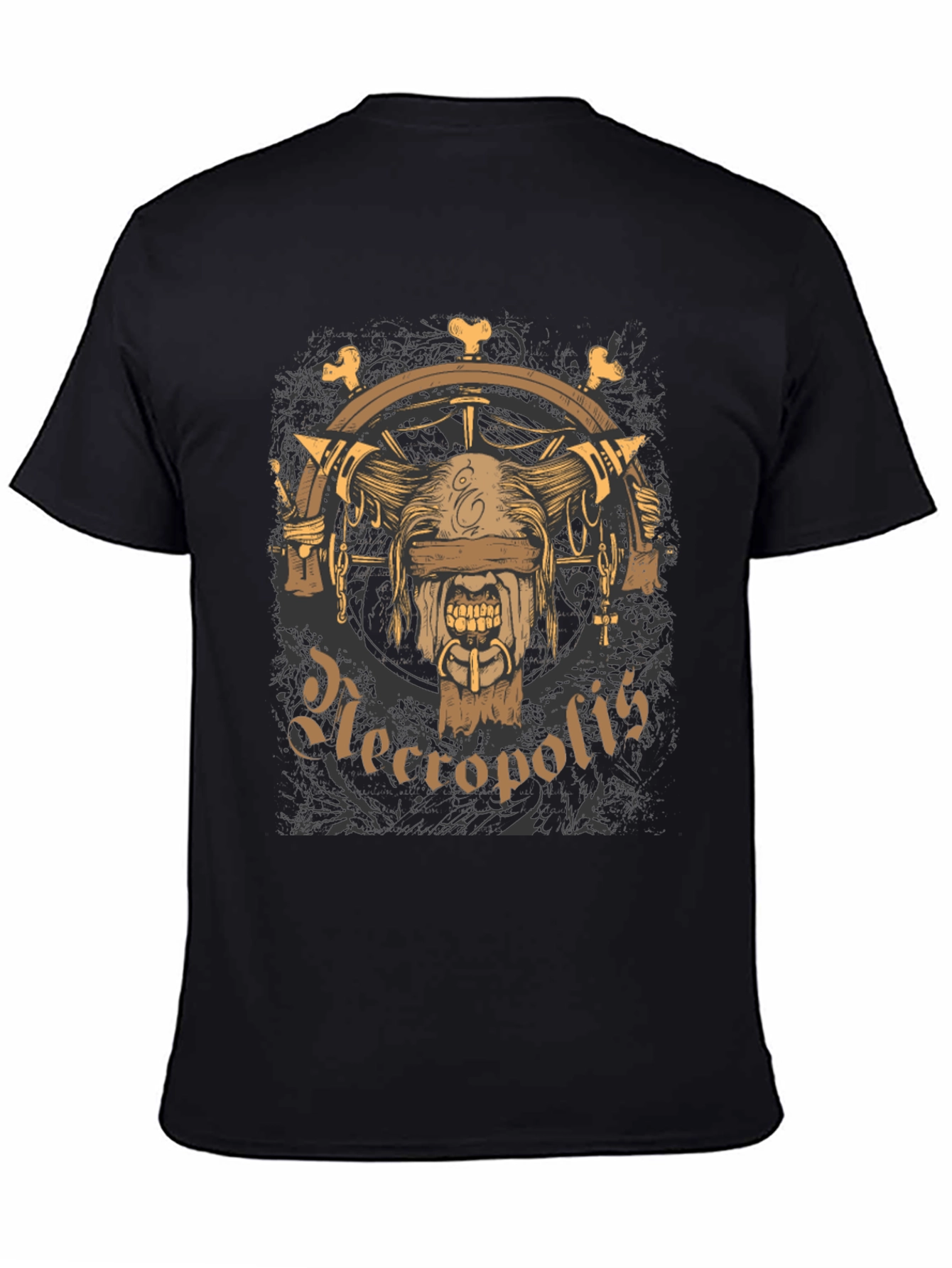 Necropolis Graphic Print Black T-Shirt